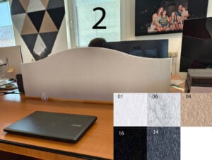 Bilnora dělicí panel na stůl vlnitá akustická clona 120×40×1,2 cm