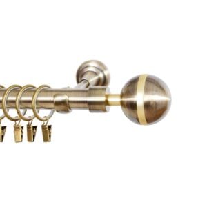 Genova – Exkluzivní garnýž s jednou kolejnicí v antickém zlatě – K dispozici v několika velikostech