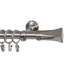 Genova – Exkluzivní garnýž s jednou kolejnicí v matném niklovém provedení – k dispozici v několika velikostech.