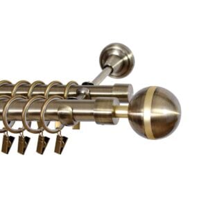 Genova – Exkluzivní garnýž se dvěma kolejnicemi v antickém zlatě – k dispozici v několika velikostech.