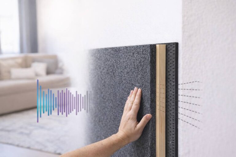 izolace stěny proti hluku pomocí tenkých panelů během instalace