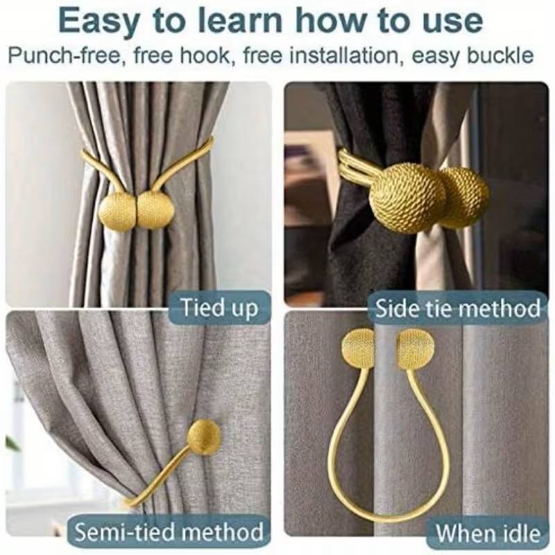 varianty použití magnetické spony na závěsy